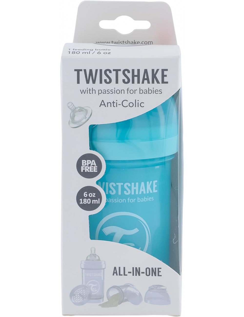 Biberon Anti Colicos Ml Azul Pastel Twistshake