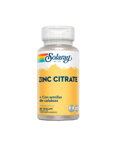 Solaray Citrato de Zinc 60 Cap 50 mg