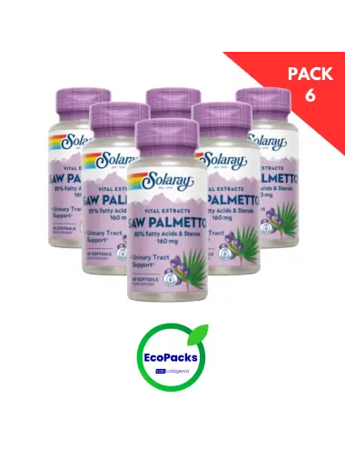 Solaray EcoPack 6 Saw Palmetto 60 perlas 160 mg