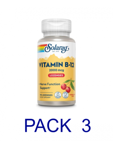 Pack 3 Solaray Vitamin B-12...