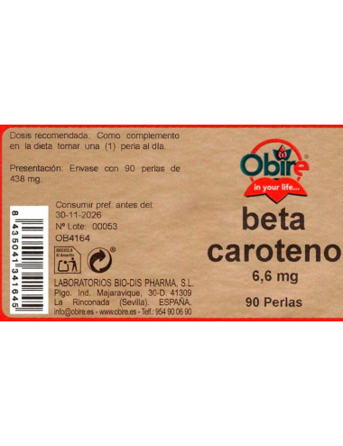 Obire Beta-caroteno 6,6 mg....