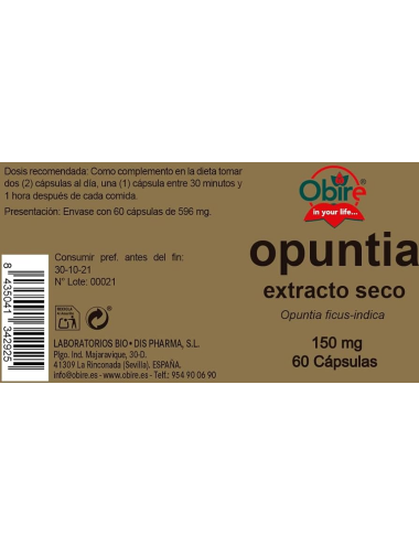 Obire Opuntia 150 mg. (ext....