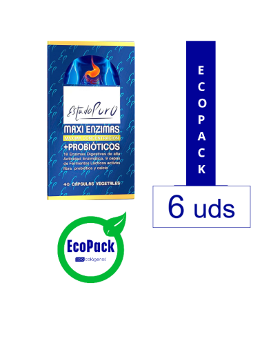 EcoPack 6 Tongil Estado Puro Maxi Enzimas + Probioticos 40 Cap