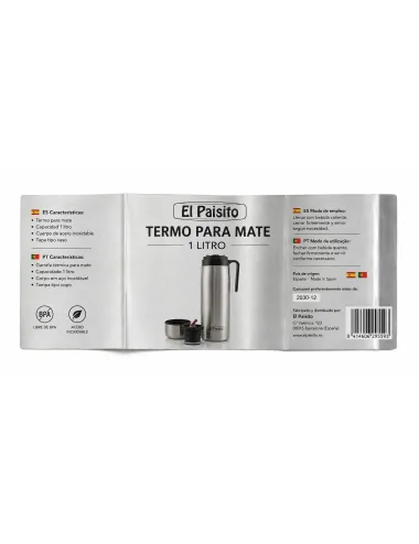 El Paisito Termo Para Mate 1L