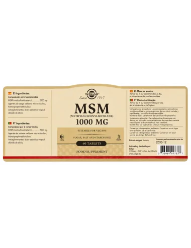 Solgar MSM 1000 MG 60 Comp